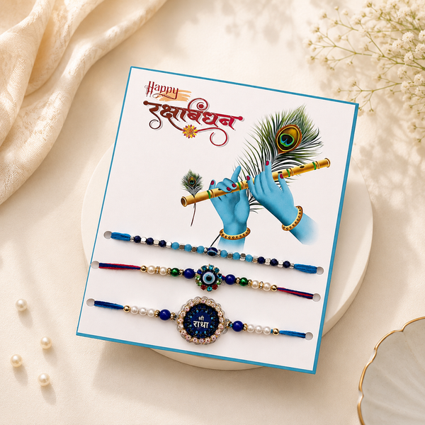 Shri Radha Krishna Nazariya Rakhi Trio