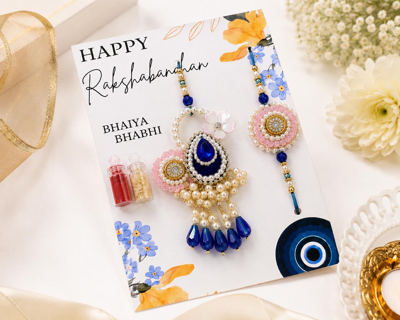 Delisha Karigari Neelkamal Pearl Royale Rakhi Lumba Combo