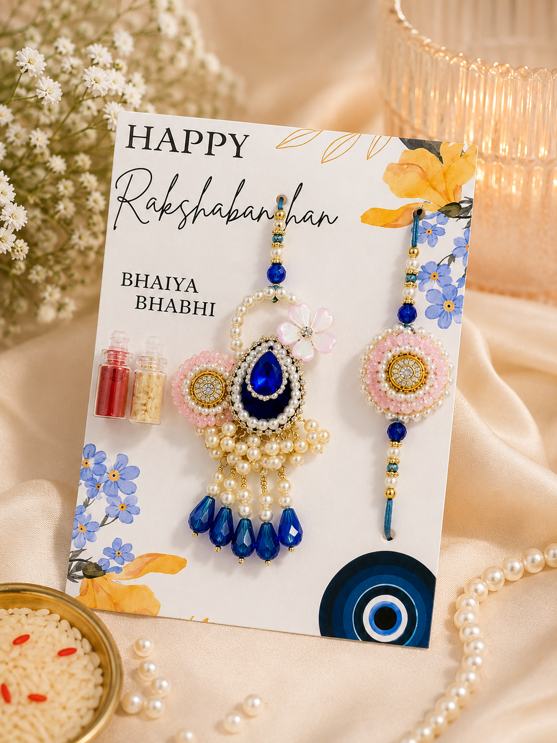 Delisha Karigari Neelkamal Pearl Royale Rakhi Lumba Combo