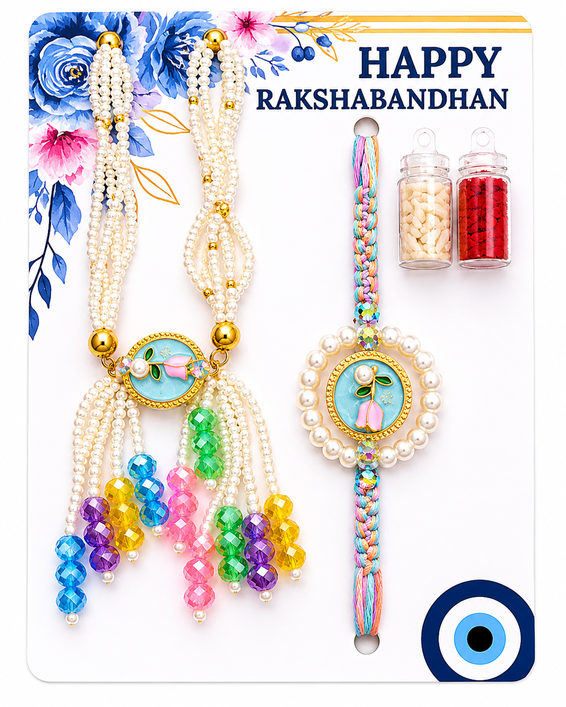 Delisha Karigari Rangrez Pearl Rakhi Lumba Combo