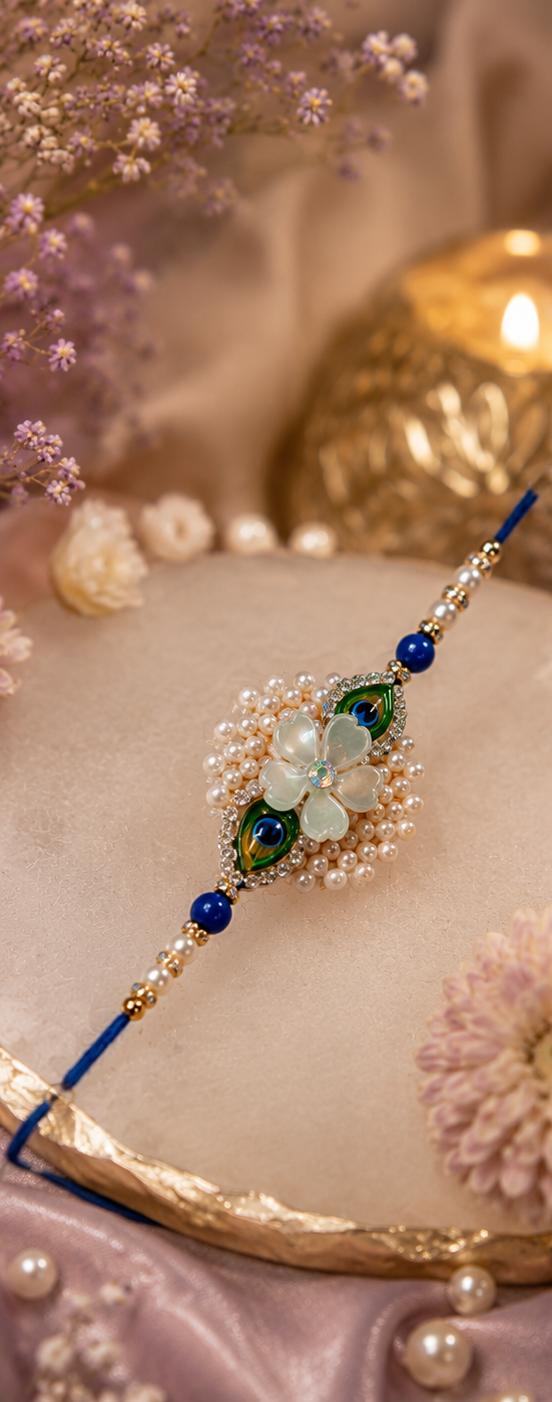 Delisha Karigari Mayur Pearl Rakhi Lumba Combo