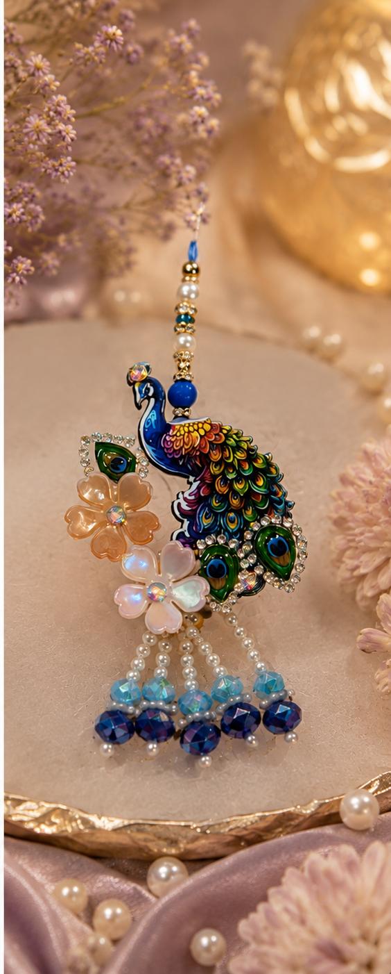 Delisha Karigari Mayur Pearl Rakhi Lumba Combo