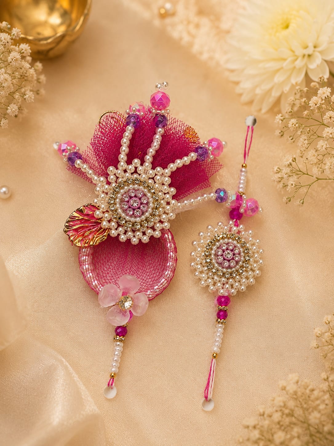 Gulnaar Charm Designer Rakhi Lumba Combo for Bhaiya Bhabhi