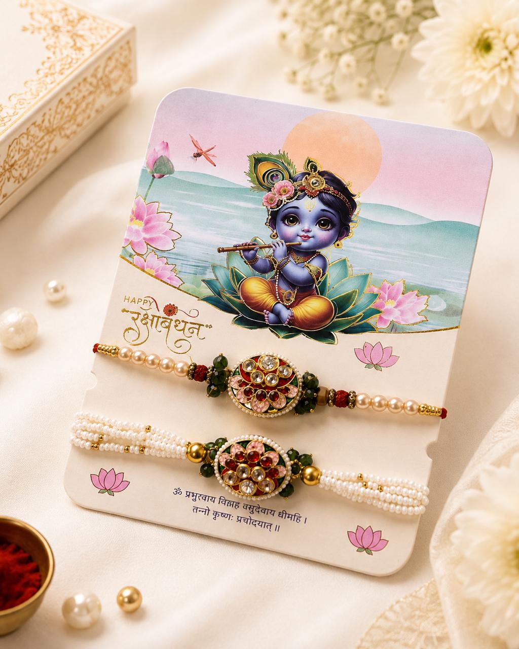 Kanha Kundan Royal Rakhi Lumba Combo for Raksha Bandhan