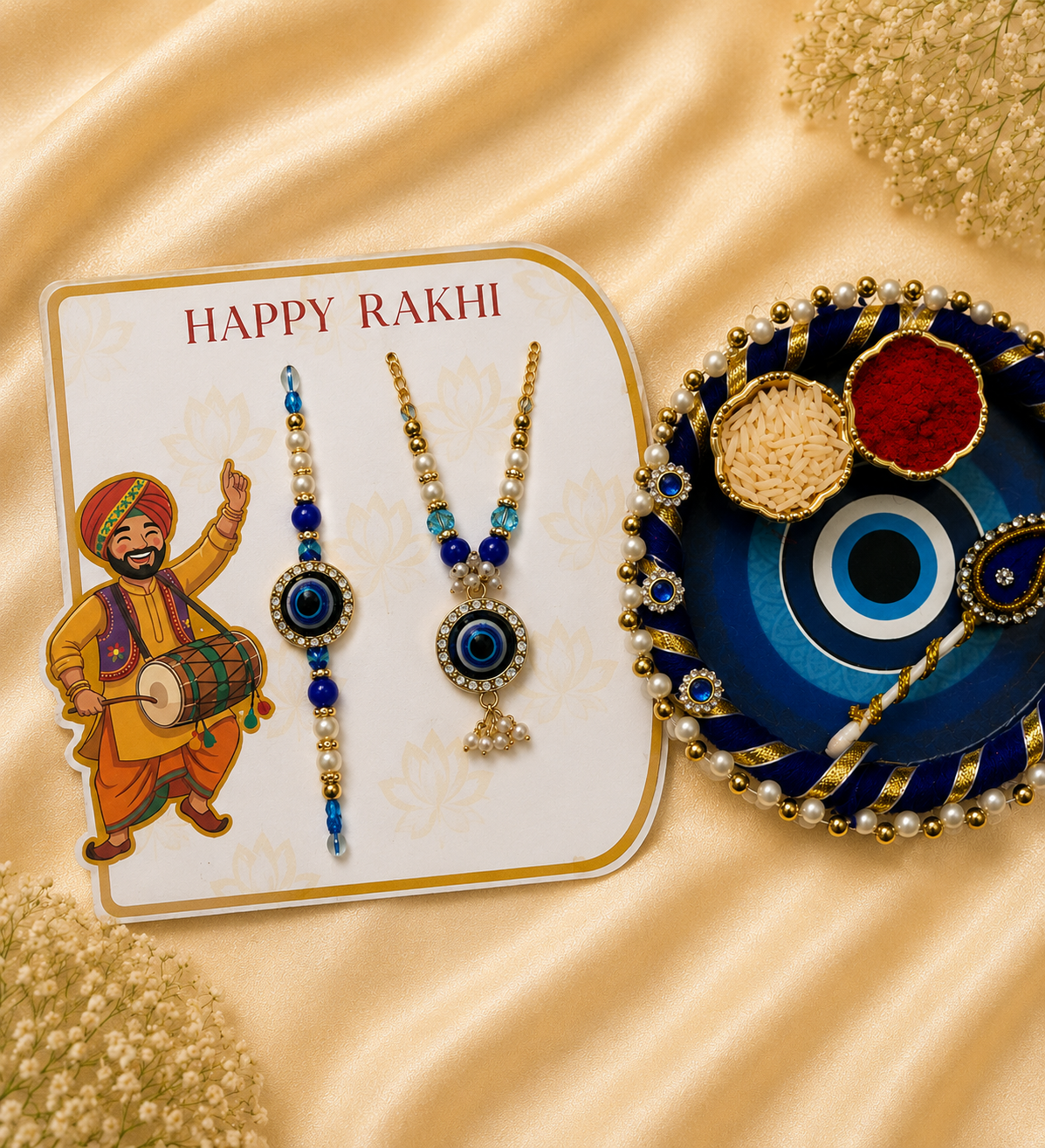 Evil Eye Rakhi Lumba Set