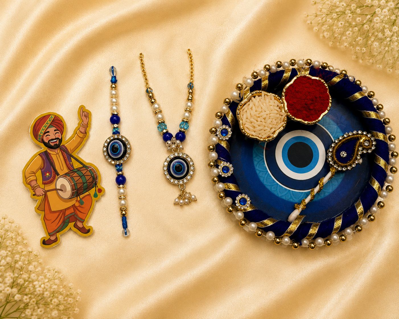 Evil Eye Rakhi Lumba Set