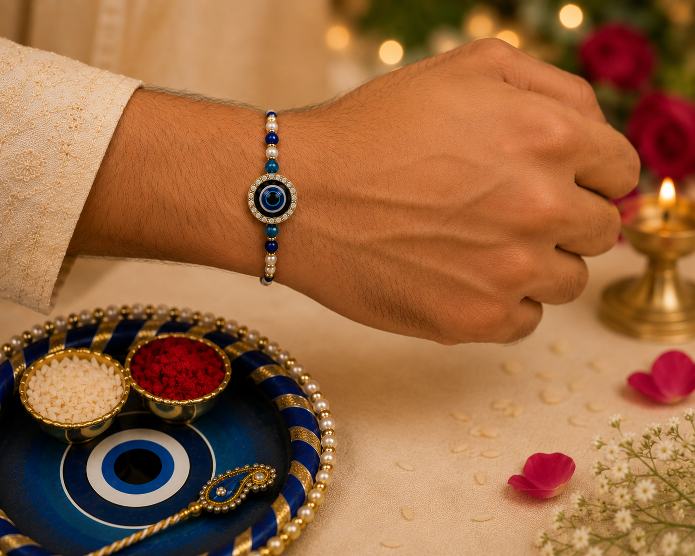 Evil Eye Rakhi Lumba Set