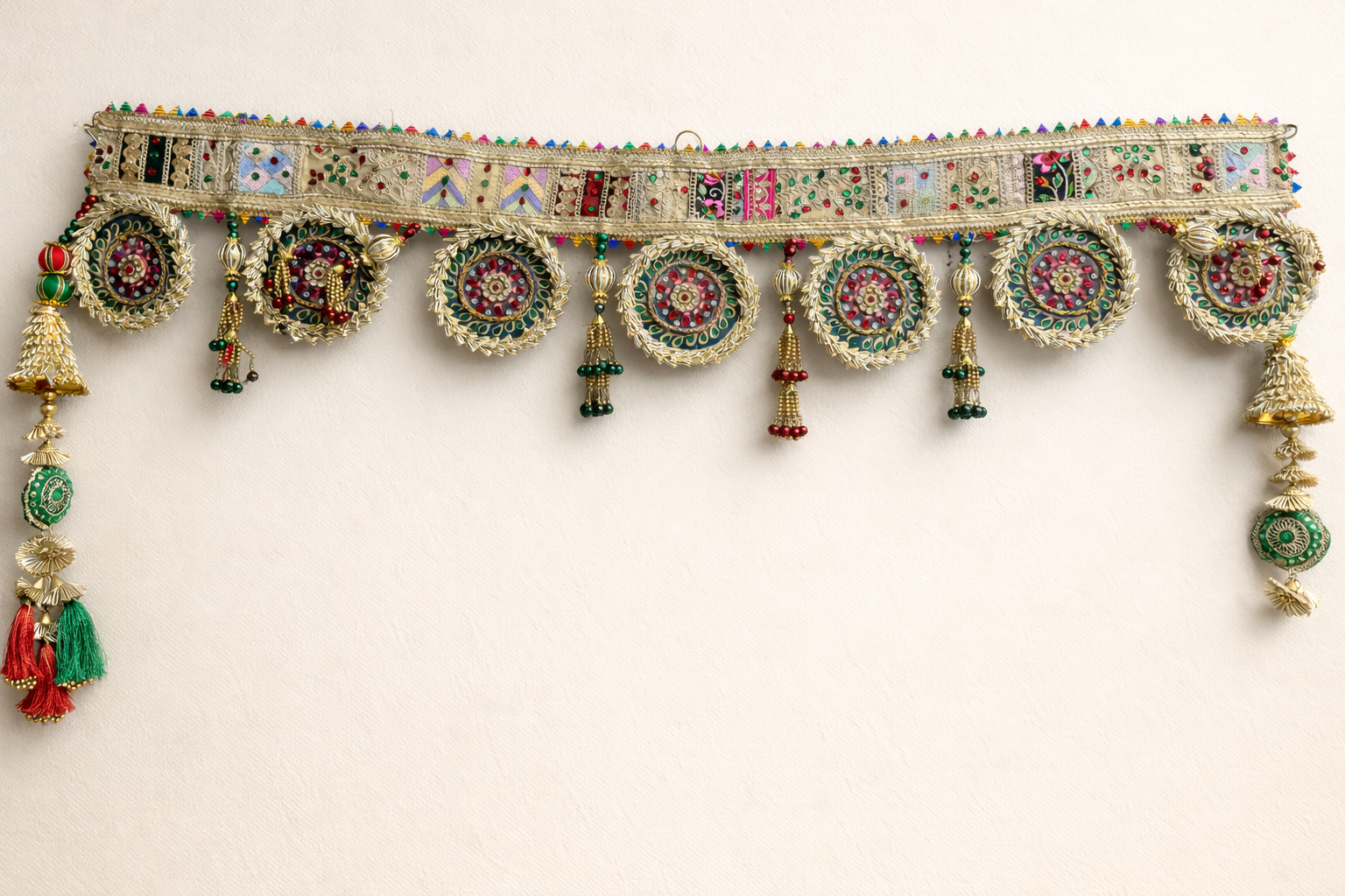 Handcrafted Diwali Toran Bandhanwar | Premium Ethnic Door Hanging with Peacock & Elephant Design | Festive Wall & Door Decoration for Home Entrance | Shubh Deepawali Decor