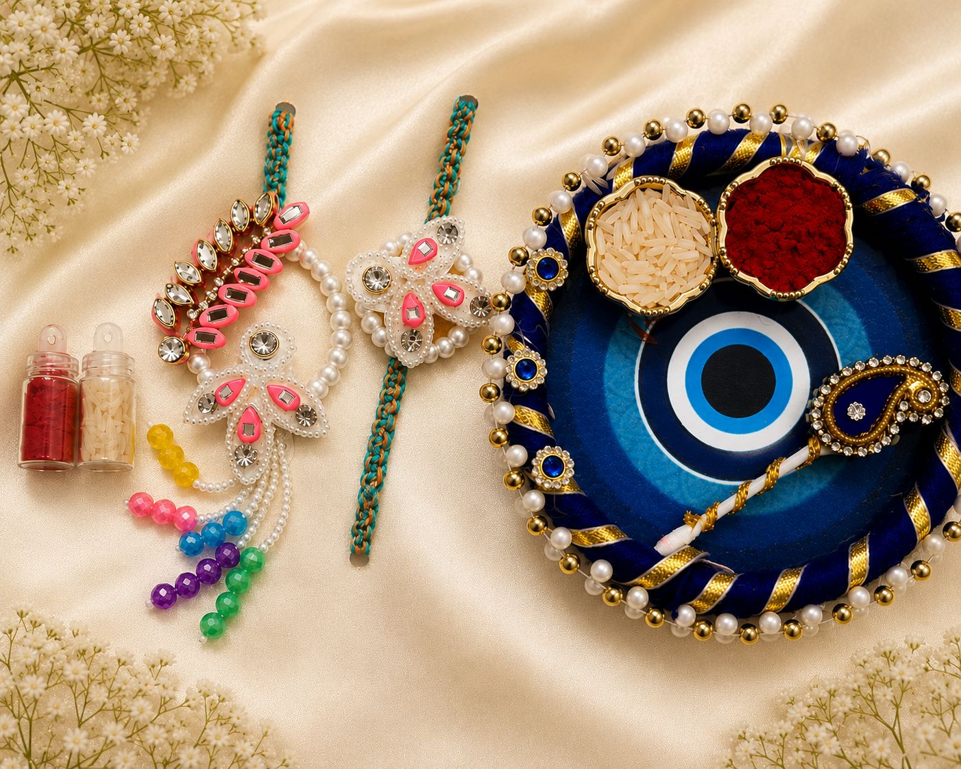 Floral Rakhi Lumba Set