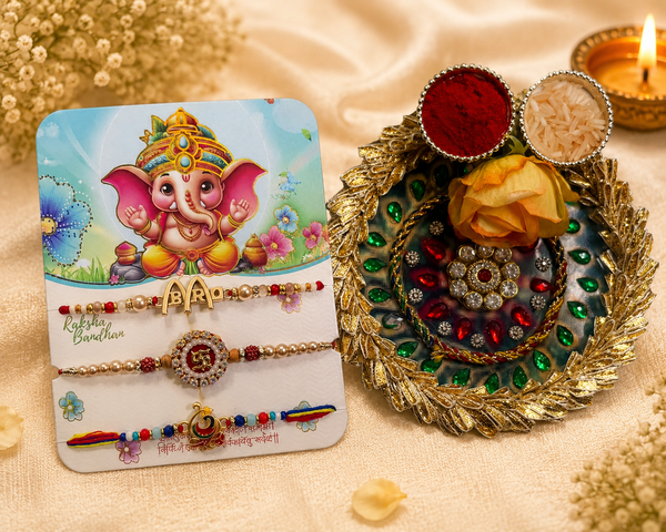 Shree Ganesh Rakhi Trio