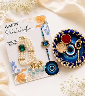 Neelam Pearl Bhaiya Bhabhi Rakhi Lumba Set