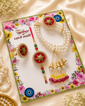 Shagun Pearl Rakhi Lumba Ring Set