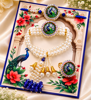 Mor Mahal Pearl Bhaiya Bhabhi Rakhi Lumba Ring Set