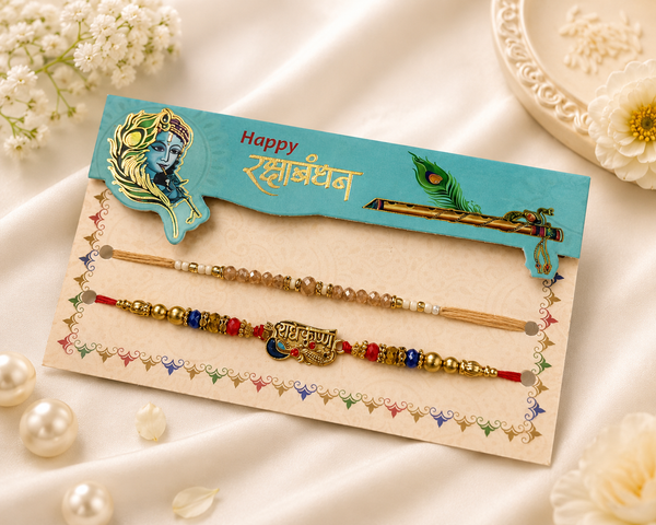 Shree Krishna Blessings Rakhi Duo