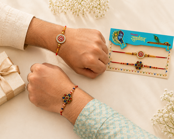 Rangrez Designer Rakhi Duo - View 2 - alternate view