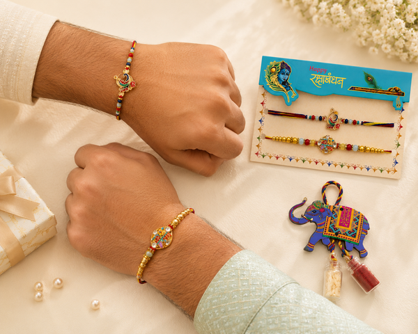 Shubh Ganesha & Krishna Rakhi Duo - View 2 - alternate view