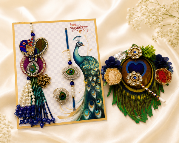 Mayur Shringar Bhaiya Bhabhi Rakhi Lumba Set - View 2 - alternate view
