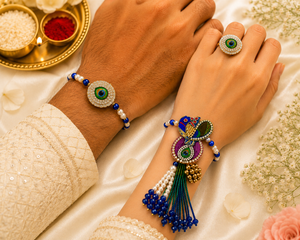 Mayur Shringar Bhaiya Bhabhi Rakhi Lumba Set - View 3