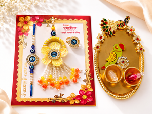 Basant Phool Nazariya Bhaiya Bhabhi Rakhi Ring Set - View 2