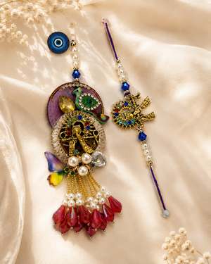 Krishna Bansuri Rakhi Lumba Set - View 2