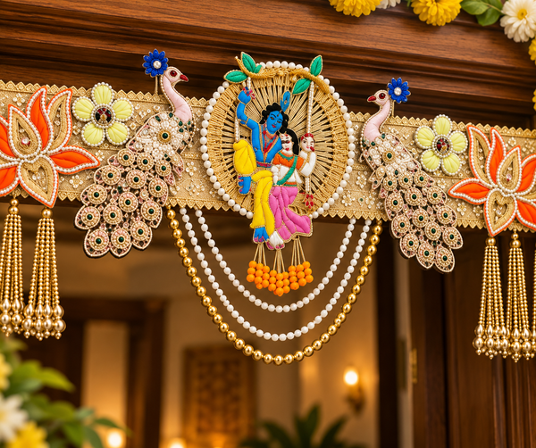 Radha Krishna Peacock Bandhanwar Toran - alternate view