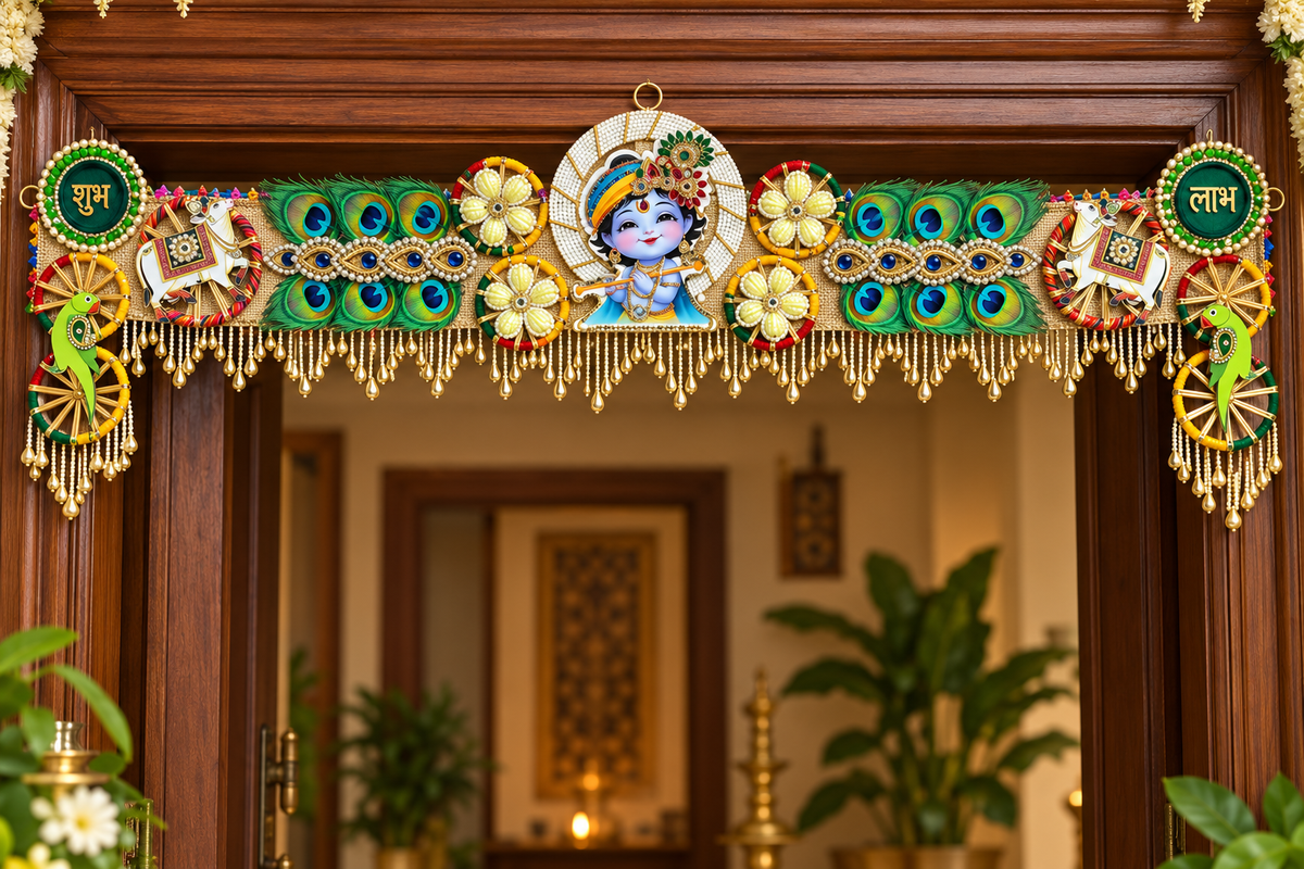Krishna Shubh Labh Peacock Bandhanwar Toran