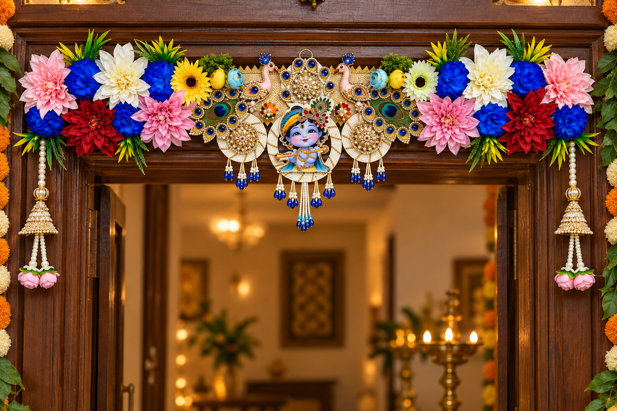 Krishna Peacock Floral Bandhanwar Toran