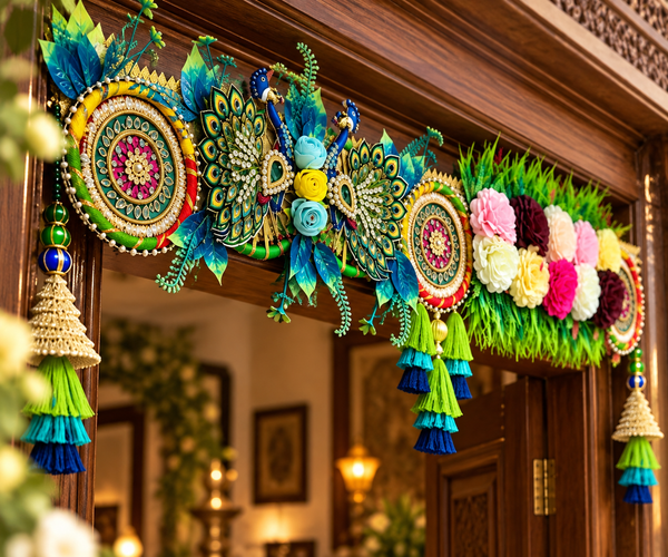 Peacock Floral Bandhanwar Toran - alternate view