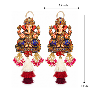 Ganesh Shubh Labh Wall Hanging Latkan Pair for Door & Festive Decor