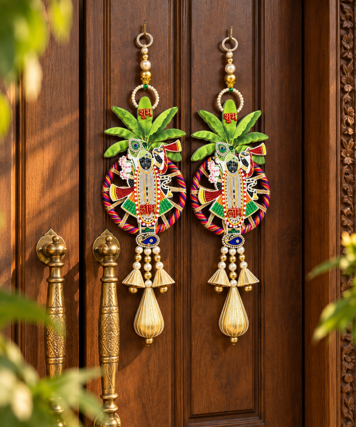 Shubh Labh Krishna Wall Hanging Latkan Pair