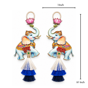 Shubh Labh Elephant Wall Hanging Latkan Pair for Door & Festive Decor