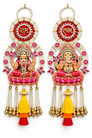 Lakshmi Ganesh Shubh Labh Wall Hanging Latkan Pair